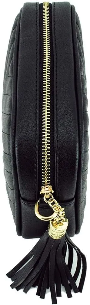 Color Messenger Zipper HnadBag Women Shoulder Solid Fashion Bags Tassel Bag Bag Lunch Bags with (Black, One Size)