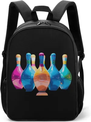 Colorful Bowling Pins Backpack Travel Backpack Daypack Purse Shoulder Bag Casual Daily Bag for Unisex