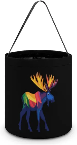 Colorful Canadian Moose Halloween Candy Bag Candy Tote Bucket Gift Bags Party Supplies for Women Men