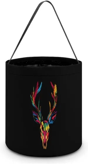 Colorful Deer Head Skull Halloween Candy Bag Candy Tote Bucket Gift Bags Party Supplies for Women Men