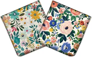 CREATCABIN 2Pcs Snap Closure Organizer Pouch Cosmetic Bag for Women Portable No Zipper Self-Closing Flowers Wallet Mini Travel Storage Pouches Waterproof Leather Small Makeup Bag for Purse 4.3x4.7Inch