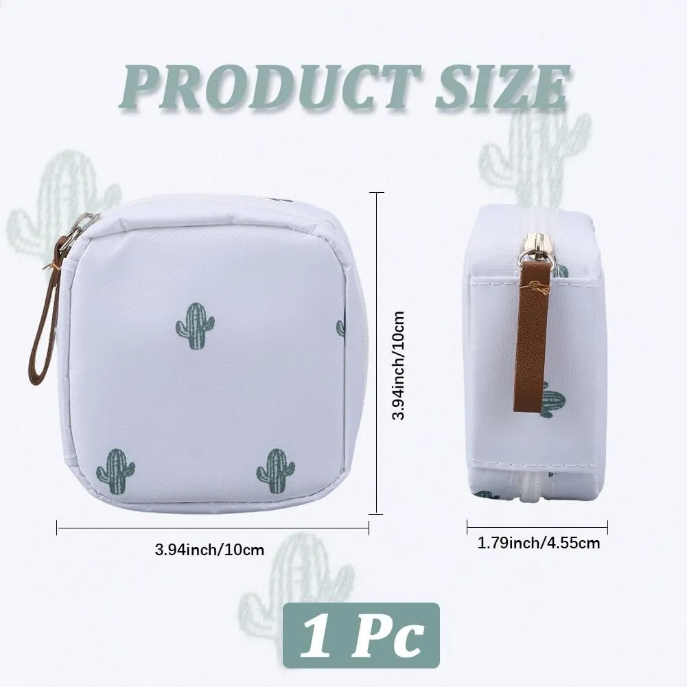 CREATCABIN Small Makeup Bag Purse Organizer Pouches Cactus Decorative Zipper Handbag Lipstick Cosmetic Storage Bag Waterproof Organizer Pouches for Women Gifts Travel Accessories 3.94x3.94x1.79in