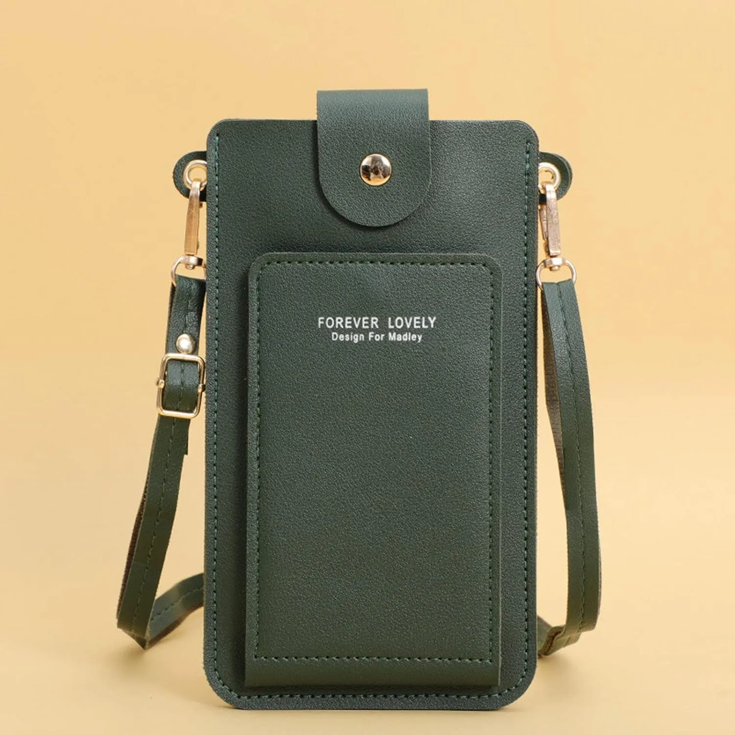Crossbody Bag for Women Women Artificial Leather Solid Color Hasp Transparent Operation Ccreen Phone Bag Shoulder