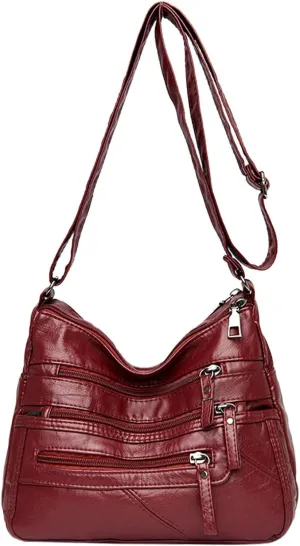 Crossbody Crescent Bags for Women Waterproof Nylon Crossbody Bags for Woman Trendy Clear Bag for Stadium Events(Red)