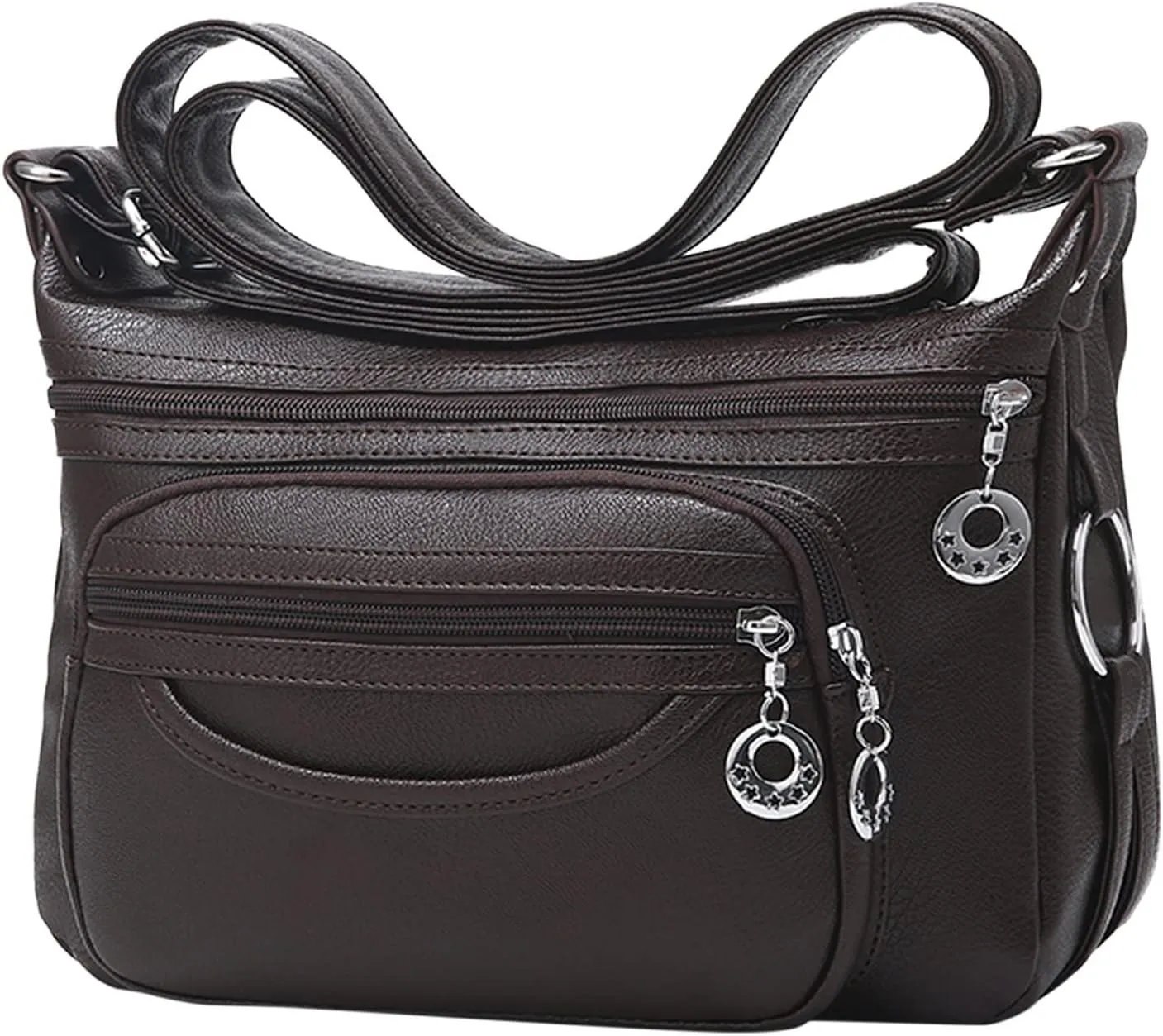 Crossbody Crescent Bags for Women Women's Crescent Shoulder Bags with Adjustable Strap Lightweight Carry on Bag(Coffee)