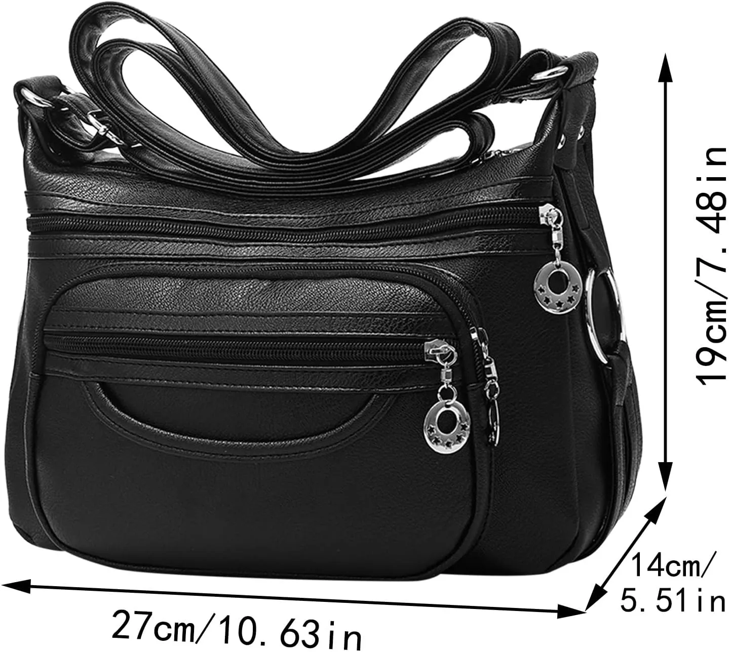 Crossbody Crescent Bags for Women Women's Crescent Shoulder Bags with Adjustable Strap Lightweight Carry on Bag(Coffee)