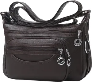 Crossbody Crescent Bags for Women Women's Crescent Shoulder Bags with Adjustable Strap Lightweight Carry on Bag(Coffee)