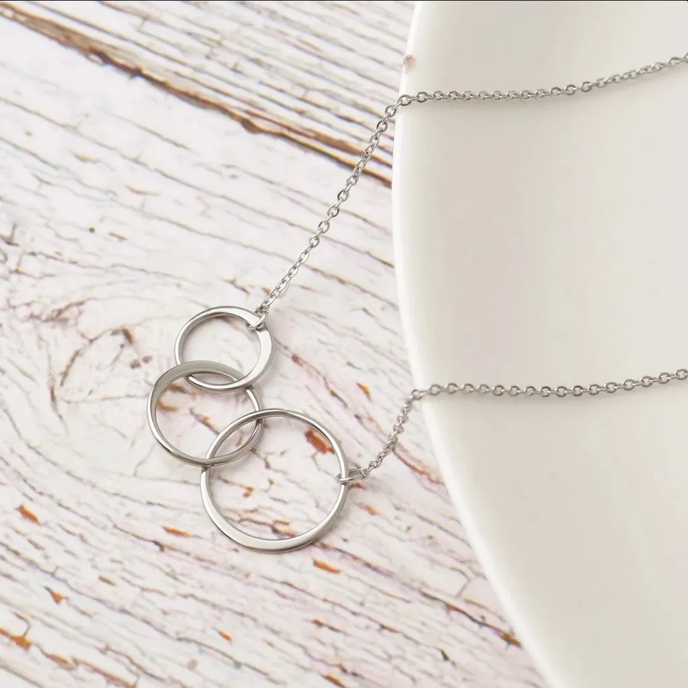 Custom Card and Necklace, Personalized Card and Necklace Gift for Grandmother, Mom, and Daughter, Custom Necklace and Card Jewelry, Gift for Her [Rose Gold Triple Infinity, Personalized Card]