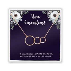 Custom Card and Necklace, Personalized Card and Necklace Gift for Grandmother, Mom, and Daughter, Custom Necklace and Card Jewelry, Gift for Her [Rose Gold Triple Infinity, Personalized Card]
