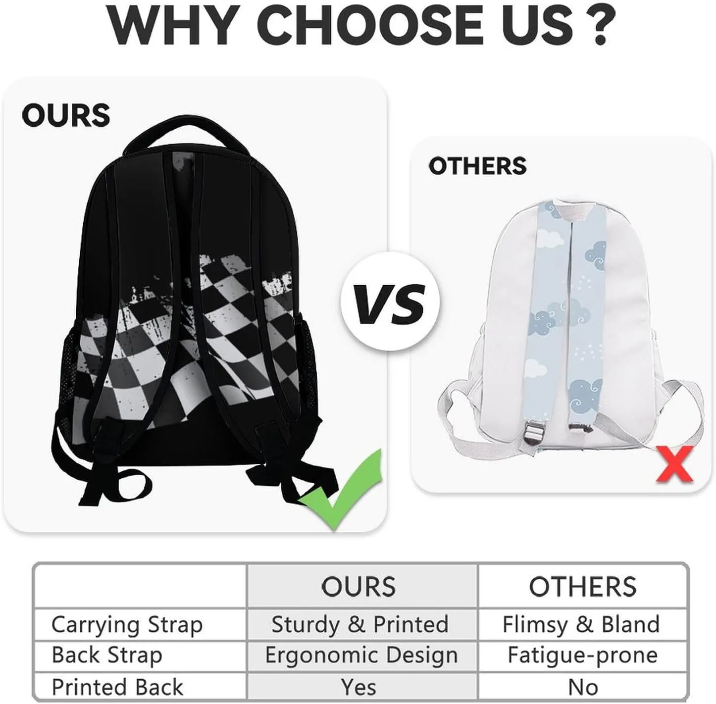 Custom Motorcycle Backpack for Boys, 17 Inch Cool Kindergarten Backpack with Adjustable Straps, Black Lightweight Durable Kids Bookbag for Kindergarten