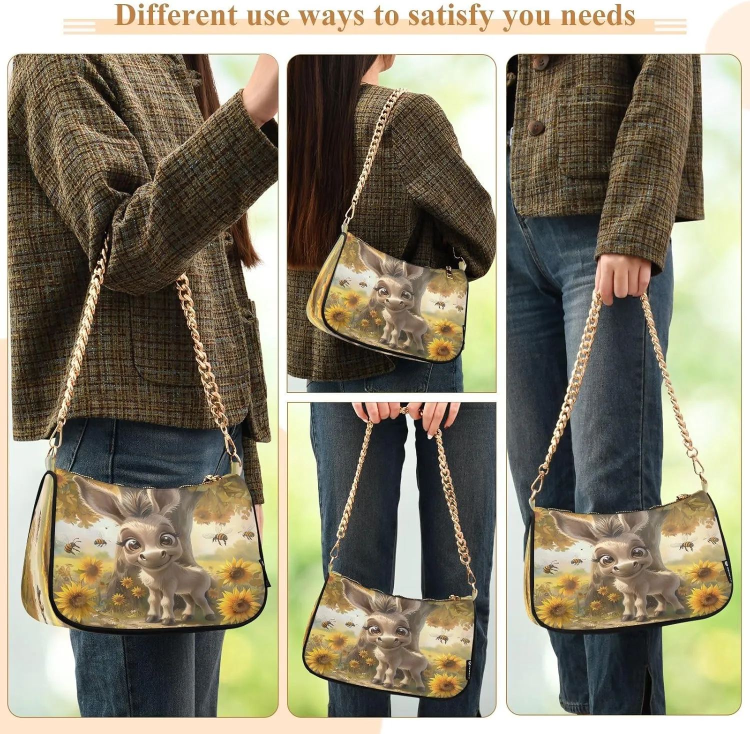 Cute Monkey Womens Purse, Womens Shoulder Bags Crossbody