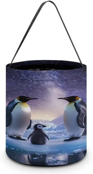 Cute Penguin Family Halloween Candy Bag Candy Tote Bucket Gift Bags Party Supplies for Women Men