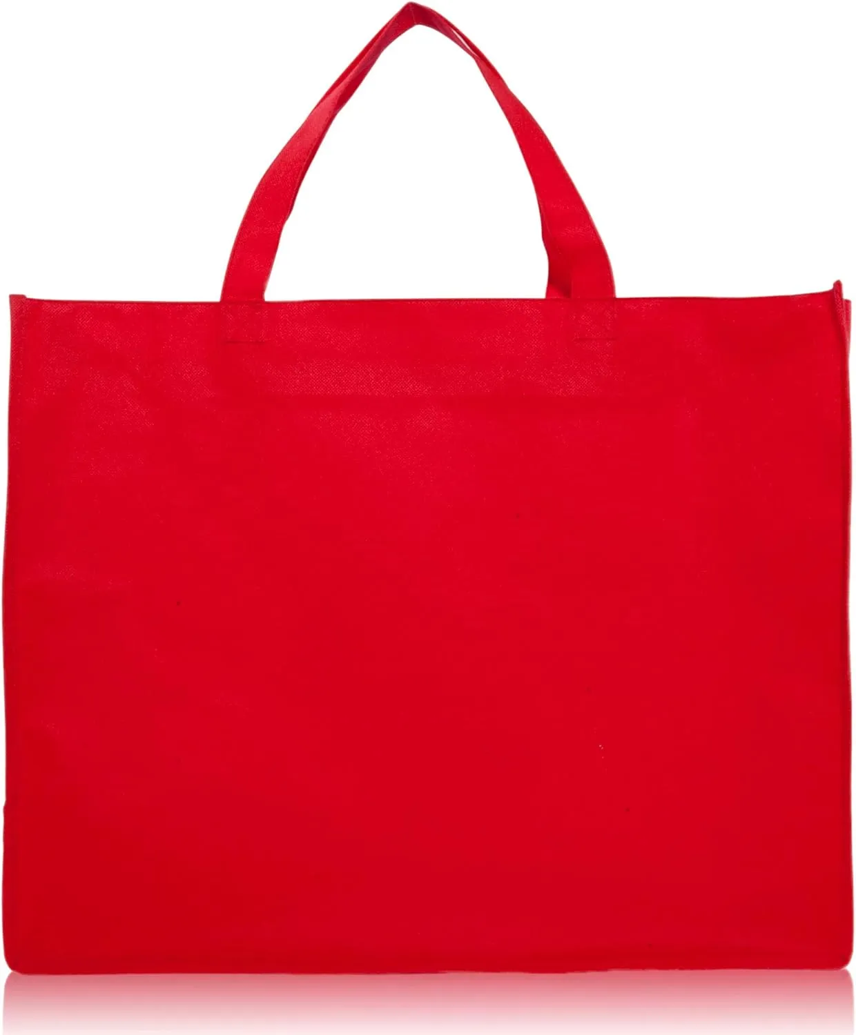 DALIX 20" Extra Large Reuseable Shopping Grocery Tote With Zipper In Red-2 PACK