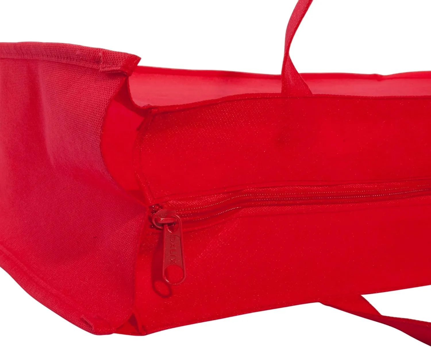 DALIX 20" Extra Large Reuseable Shopping Grocery Tote With Zipper In Red-2 PACK