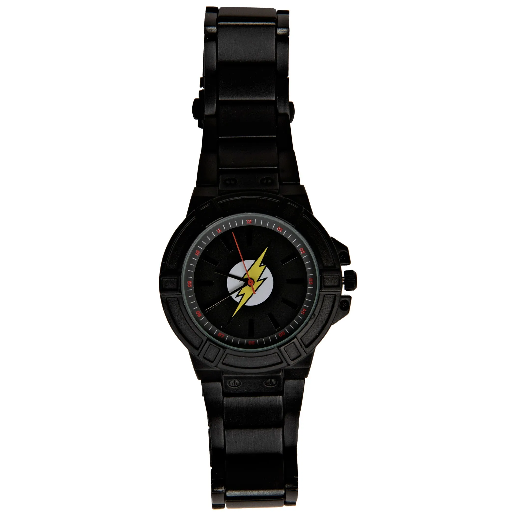 DC Comics Flash Classic Symbol Watch Face with Black Metal Band