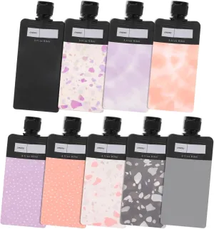 DIVINA VITAE 9 Pack Liquid Travel Pouches TSA Approved Travel Pouches for Toiletries 3oz Leak Proof Empty Squeeze Pouch Portable Refillable Travels Size Liquid Containers for Toiletries Lotion