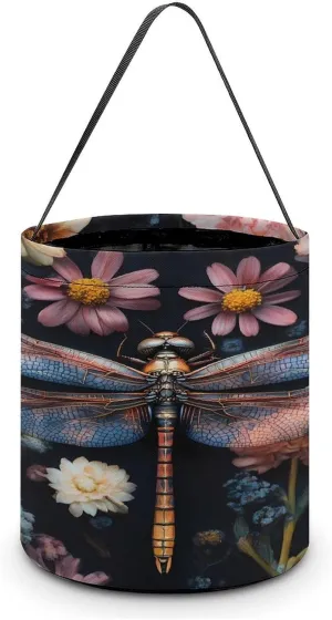 Dragonfly Flower Halloween Candy Bag Candy Tote Bucket Gift Bags Party Supplies for Women Men