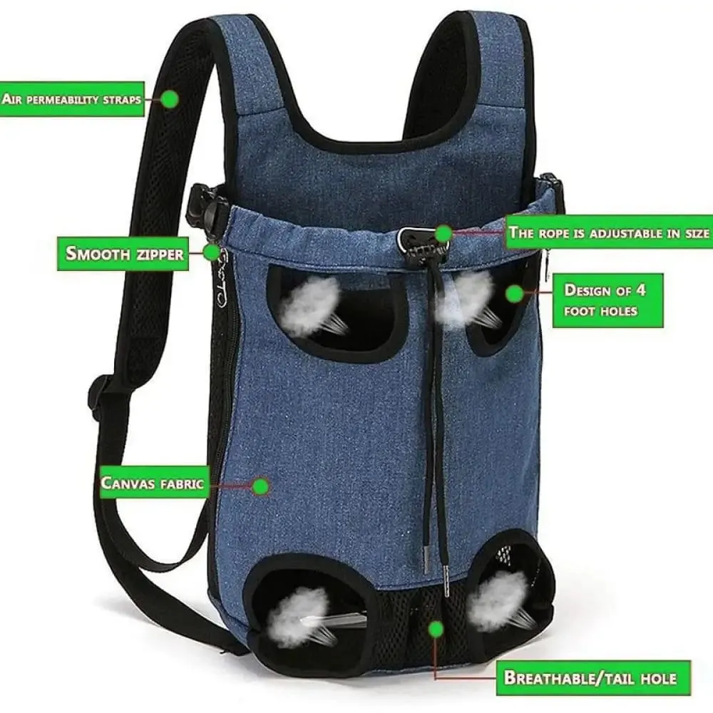 Durable Adjustable Comfortable Padded Safety Belt Pet Carrier Backpack for Cat and Small Dogs