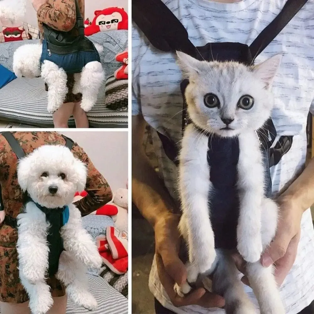 Durable Adjustable Comfortable Padded Safety Belt Pet Carrier Backpack for Cat and Small Dogs