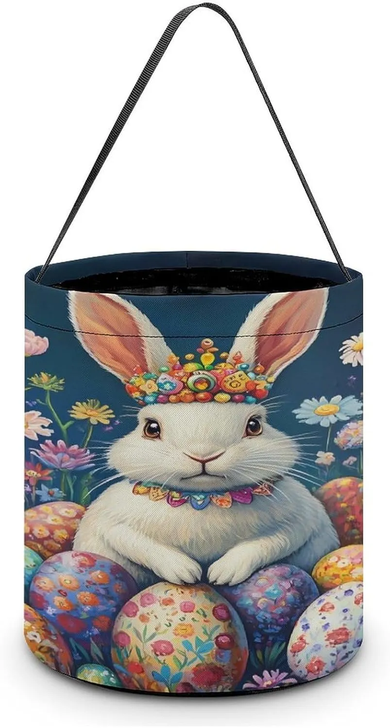 Easter Bunny Egg Halloween Candy Bag Candy Tote Bucket Gift Bags Party Supplies for Women Men