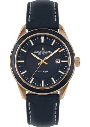 Eco Power Solar Vegan Strap Rose Gold Plated Men's Watch