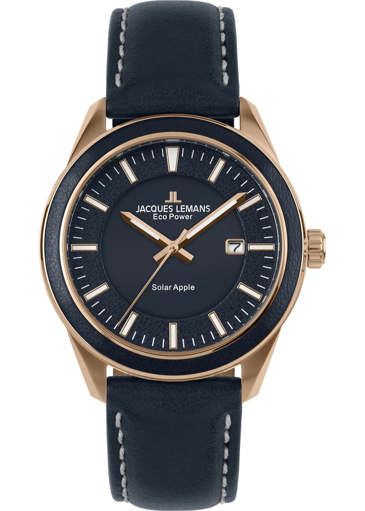 Eco Power Solar Vegan Strap Rose Gold Plated Men's Watch