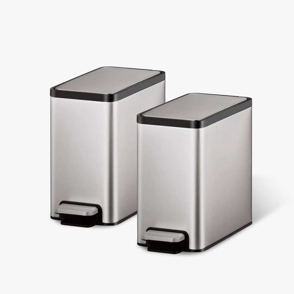 EcoCasa II Slim Step Can with Liner 2 Pack Combo Set – 6L / 1.6 Gal