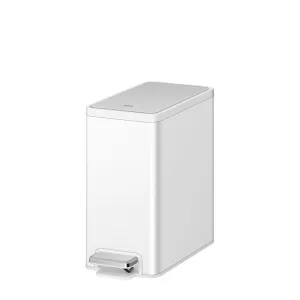 EcoCasa II Slim Step Can with Liner – 6L / 1.6 Gal - Matte White