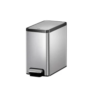 EcoCasa II Slim Step Can with Liner – 6L / 1.6 Gal - Stainless Steel