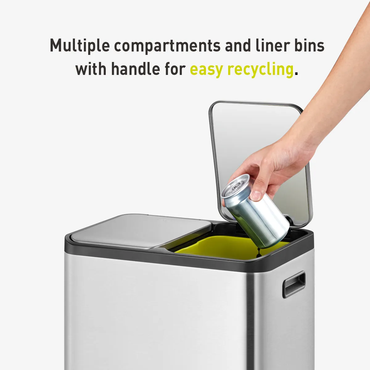 EcoCasa Step Recycling Can - Dual Compartment 30L 30L