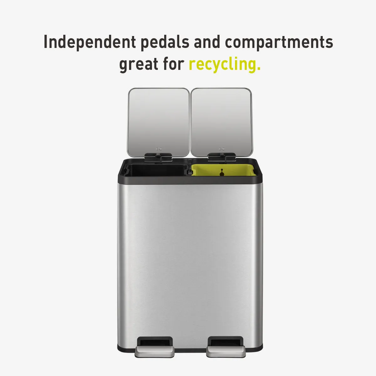 EcoCasa Step Recycling Can - Dual Compartment 30L 30L