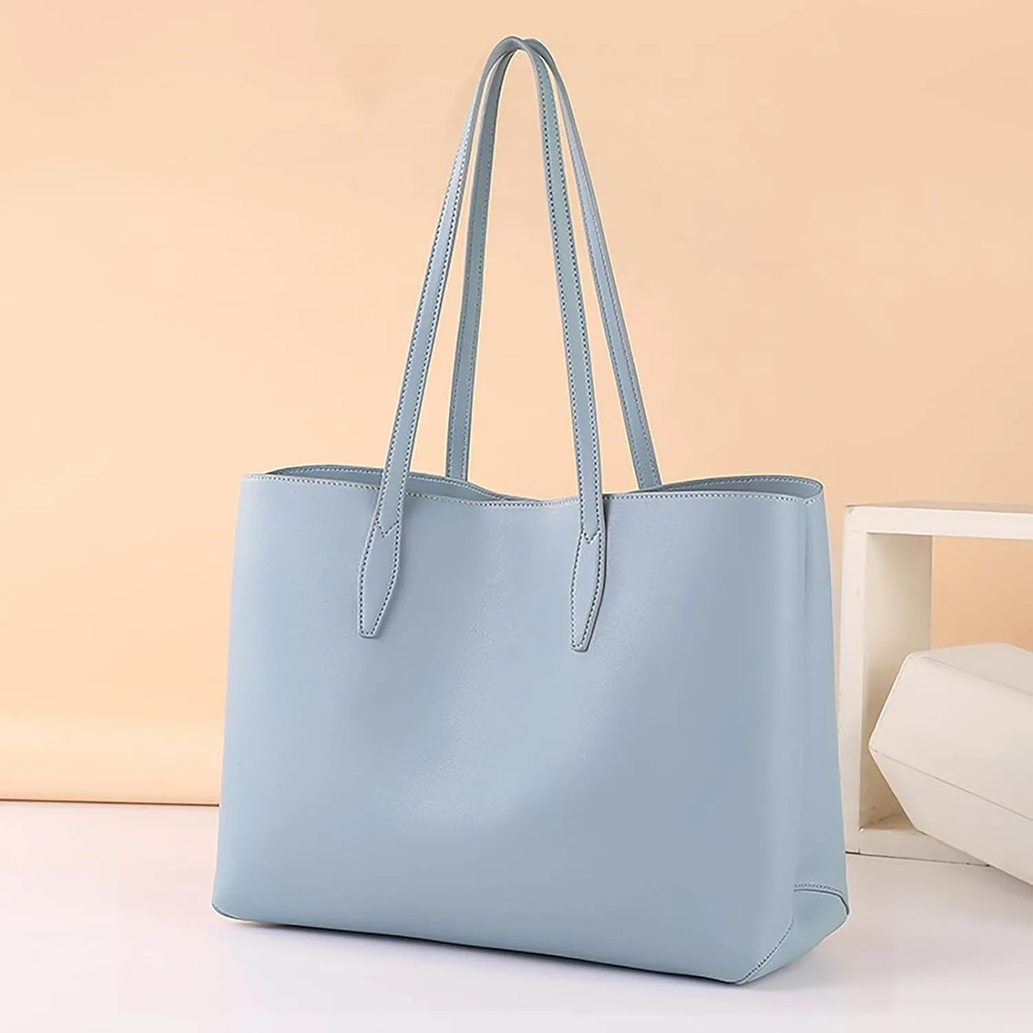 Elegant Satchel Bags for Women Lightweight Tote Shoulder Bags Satchel Black Purses Cute Spring Purse(Blue)