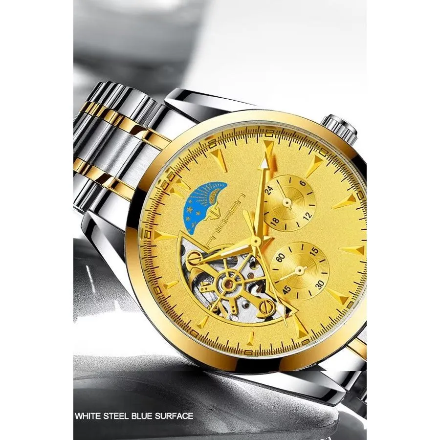 Elegant Star Quartz Crystal Glass Mechanical Watch