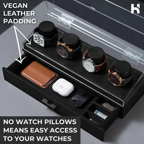 Elevate Your Watch Collection Watch Deck Pro Wooden Mens Watch Box & Watch Case