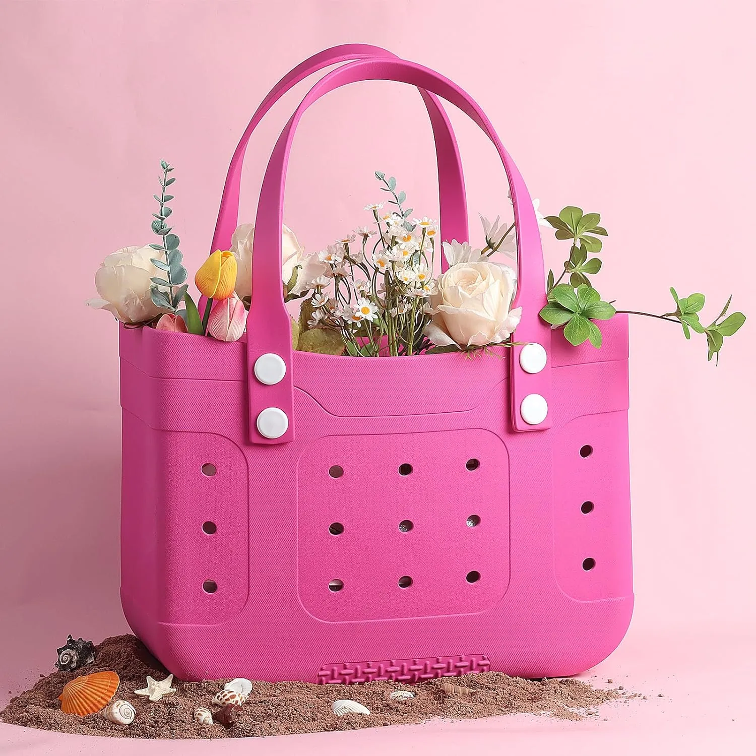 Extra Large Waterproof Beach Tote Bag  Durable, Lightweight, and Washable Plastic Pool Bag
