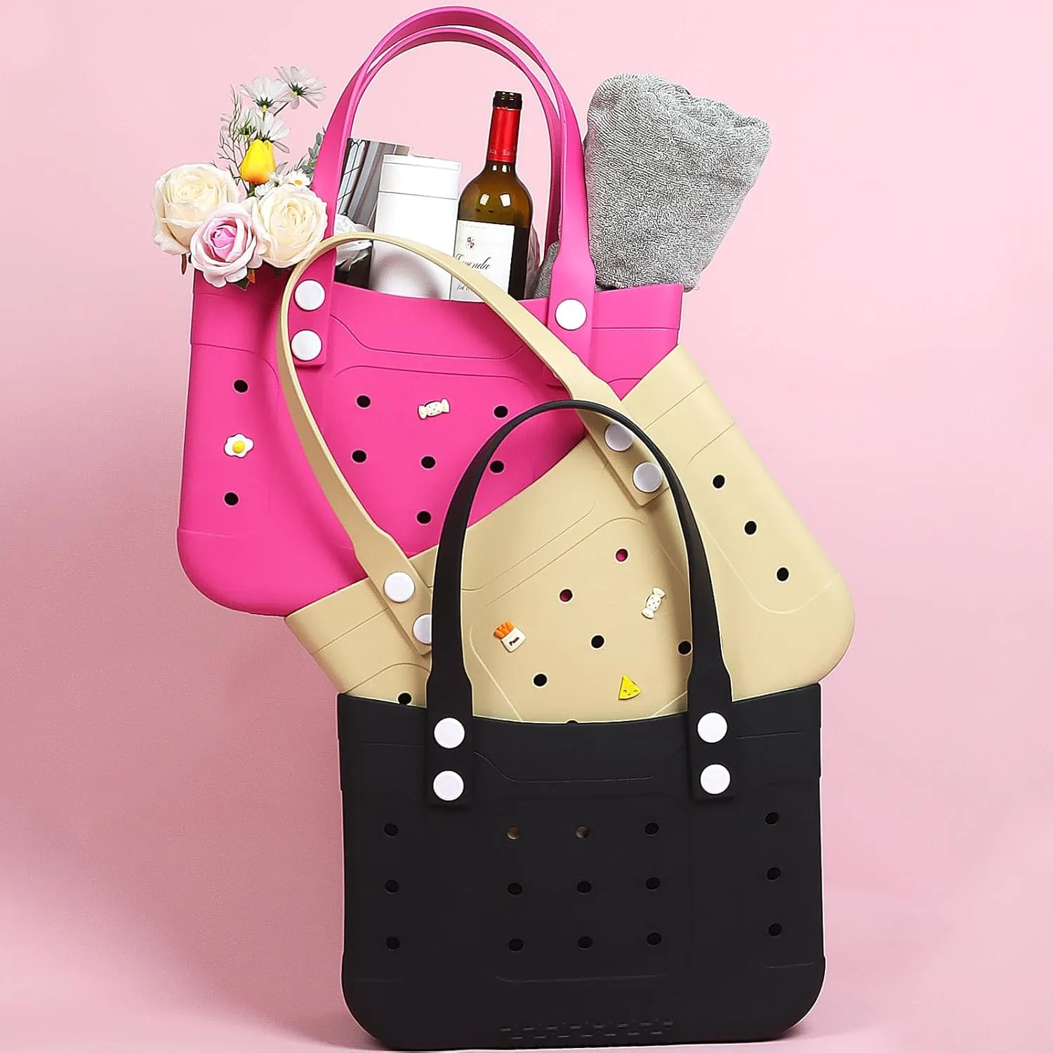 Extra Large Waterproof Beach Tote Bag  Durable, Lightweight, and Washable Plastic Pool Bag