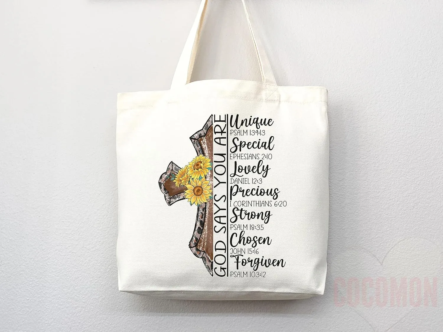 Faithful Christian Eco-Friendly Canvas Tote Bags - Inspirational Religious Totes, Bible Verses, Cross Designs, Church Gifts, Reusable Shopping Bags, Sustainable Carry-All (Tote Bag   Matching Pouch)