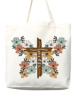 Faithful Christian Eco-Friendly Canvas Tote Bags - Inspirational Religious Totes, Bible Verses, Cross Designs, Church Gifts, Reusable Shopping Bags, Sustainable Carry-All (Tote Bag   Matching Pouch)