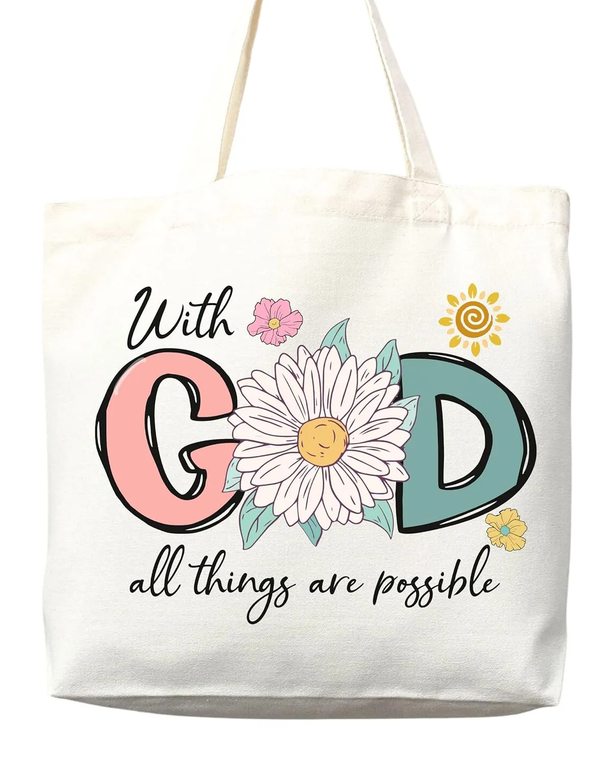 Faithful Christian Eco-Friendly Canvas Tote Bags - Inspirational Religious Totes, Bible Verses, Cross Designs, Church Gifts, Reusable Shopping Bags, Sustainable Carry-All (Tote Bag   Matching Pouch)