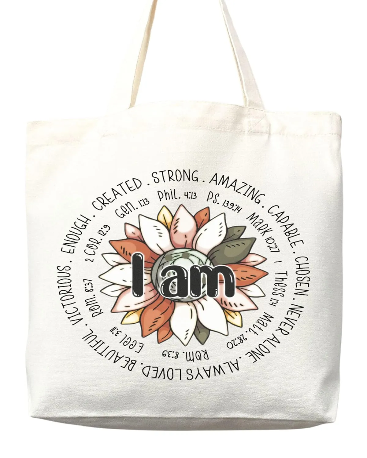 Faithful Christian Eco-Friendly Canvas Tote Bags - Inspirational Religious Totes, Bible Verses, Cross Designs, Church Gifts, Reusable Shopping Bags, Sustainable Carry-All (Tote Bag Only)