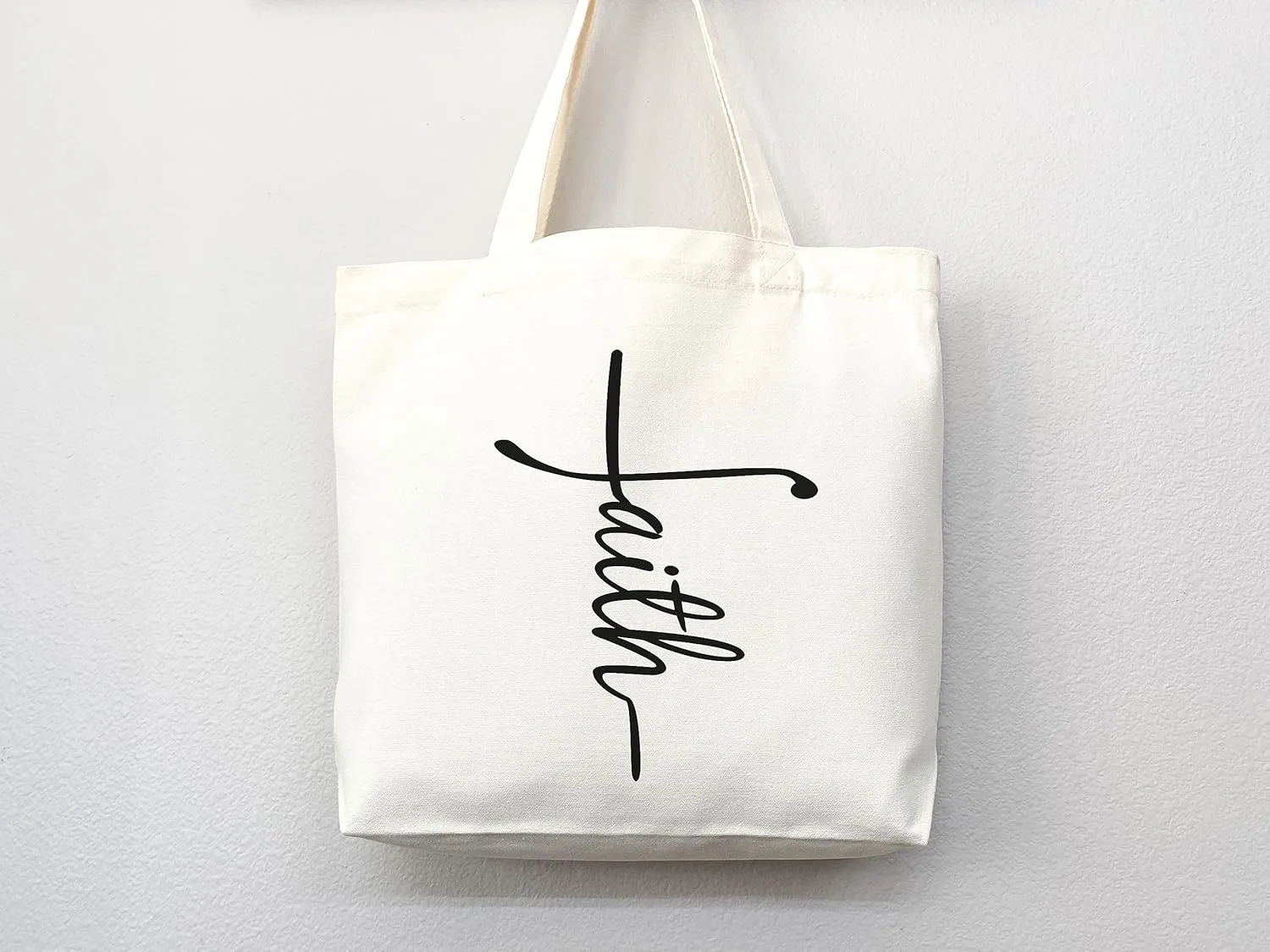 Faithful Christian Eco-Friendly Canvas Tote Bags - Inspirational Religious Totes, Bible Verses, Cross Designs, Church Gifts, Reusable Shopping Bags, Sustainable Carry-All (Tote Bag Only)