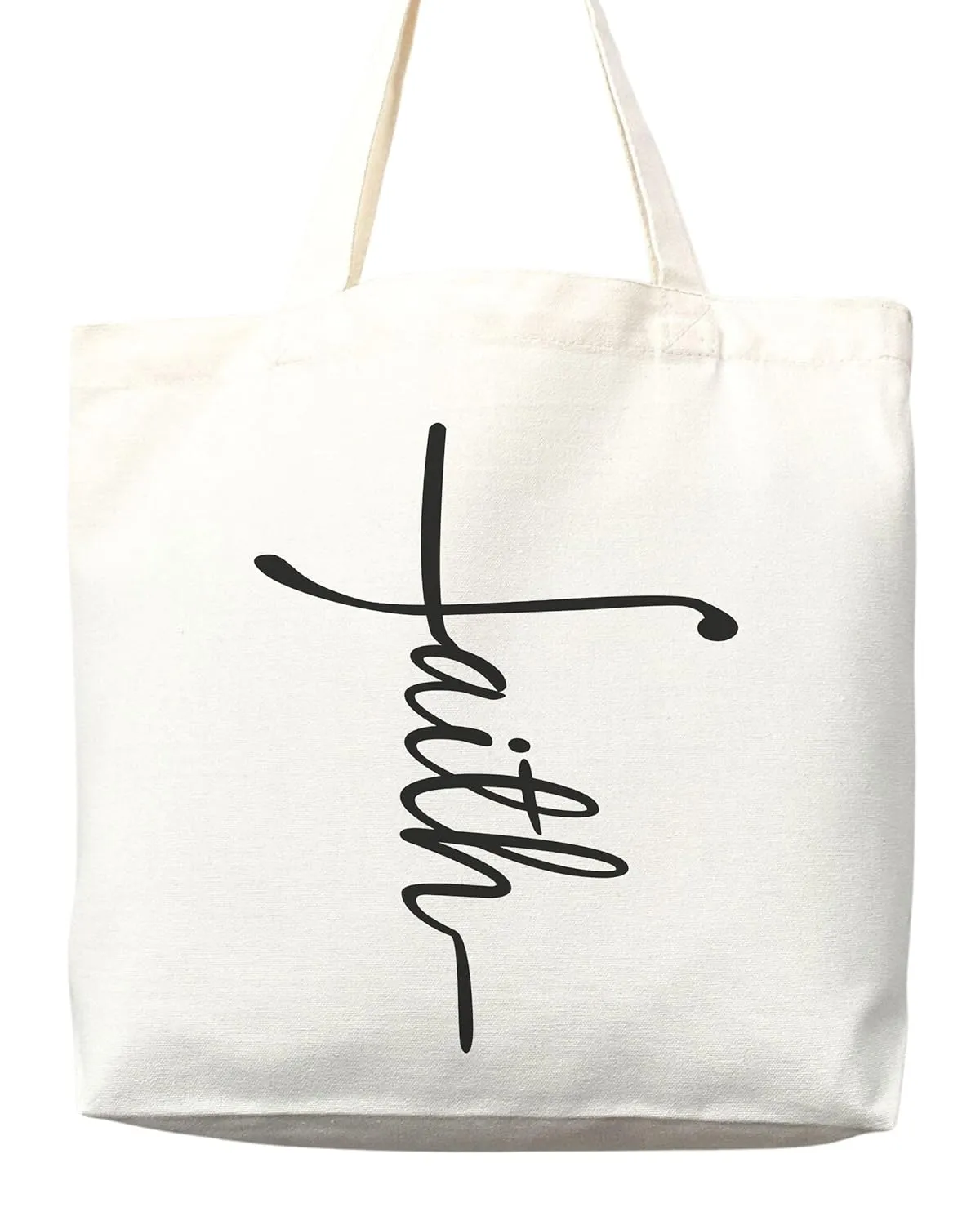 Faithful Christian Eco-Friendly Canvas Tote Bags - Inspirational Religious Totes, Bible Verses, Cross Designs, Church Gifts, Reusable Shopping Bags, Sustainable Carry-All (Tote Bag Only)
