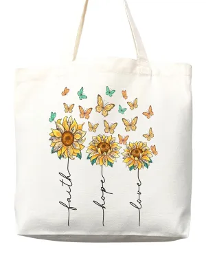 Faithful Christian Eco-Friendly Canvas Tote Bags - Inspirational Religious Totes, Bible Verses, Cross Designs, Church Gifts, Reusable Shopping Bags, Sustainable Carry-All (Tote Bag Only)