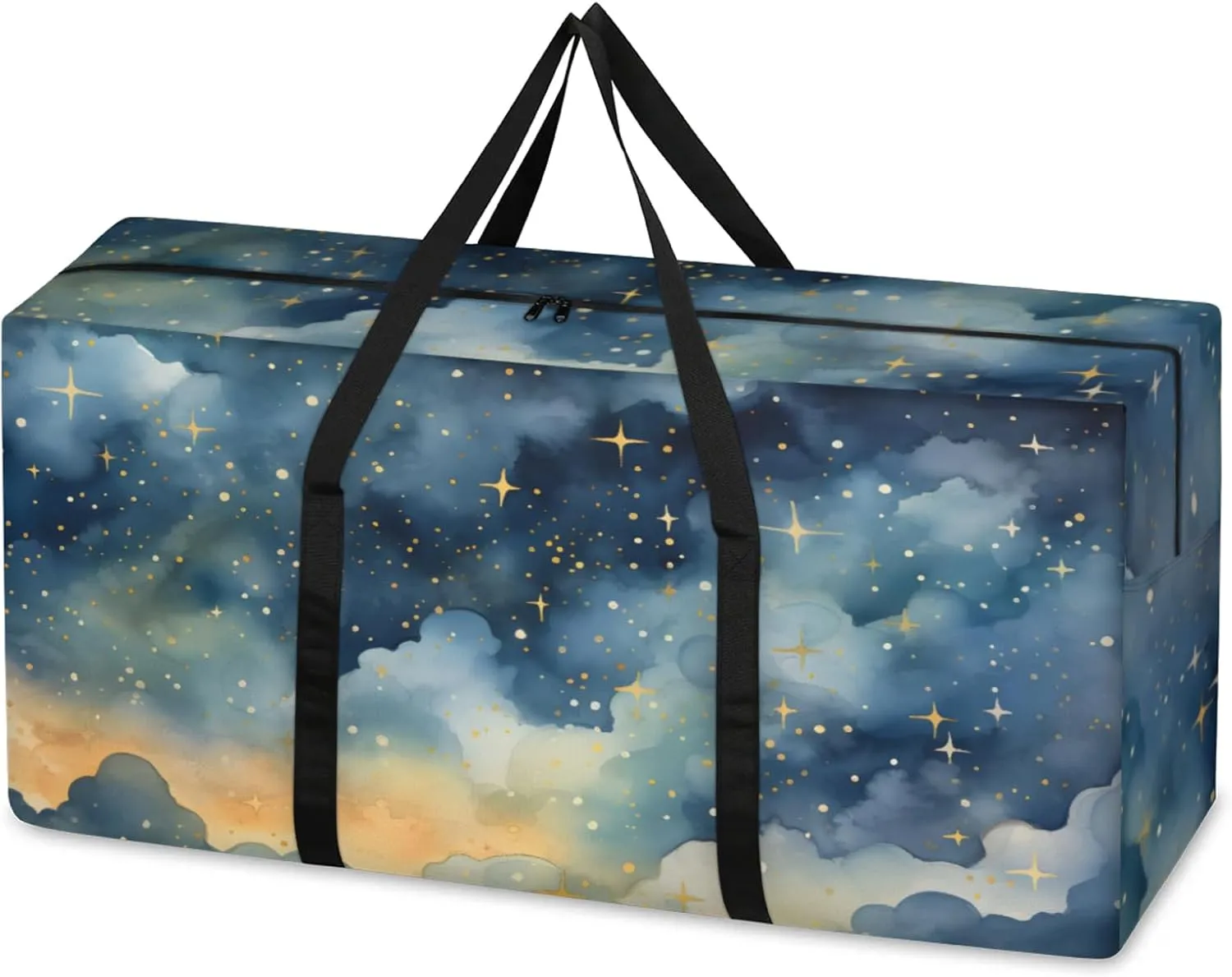 Fantastic Galaxy Extra Large Moving Bags Heavy Duty Storage Bags Dreamy Galaxy Cloth Wrap Around Handles Double Zipper Reusable Convenient Foldable Storage Tote for Travel Camping Space Save