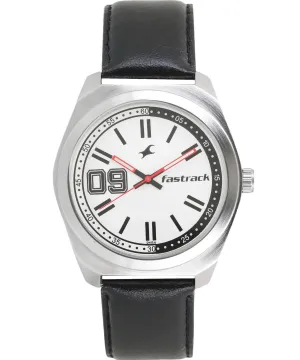 Fastrack, Men’s Watch Analog, White Dial   Leather Strap, 3174SL02