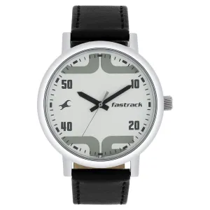 Fastrack, Men’s Watch Analog, White Dial   Leather Strap, 38052SL04
