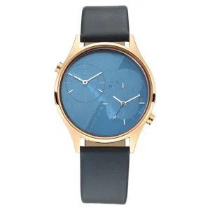 Fastrack, Women’s  Dual Time Watch, Analog, Blue Dial Leather Strap, 6220WL02