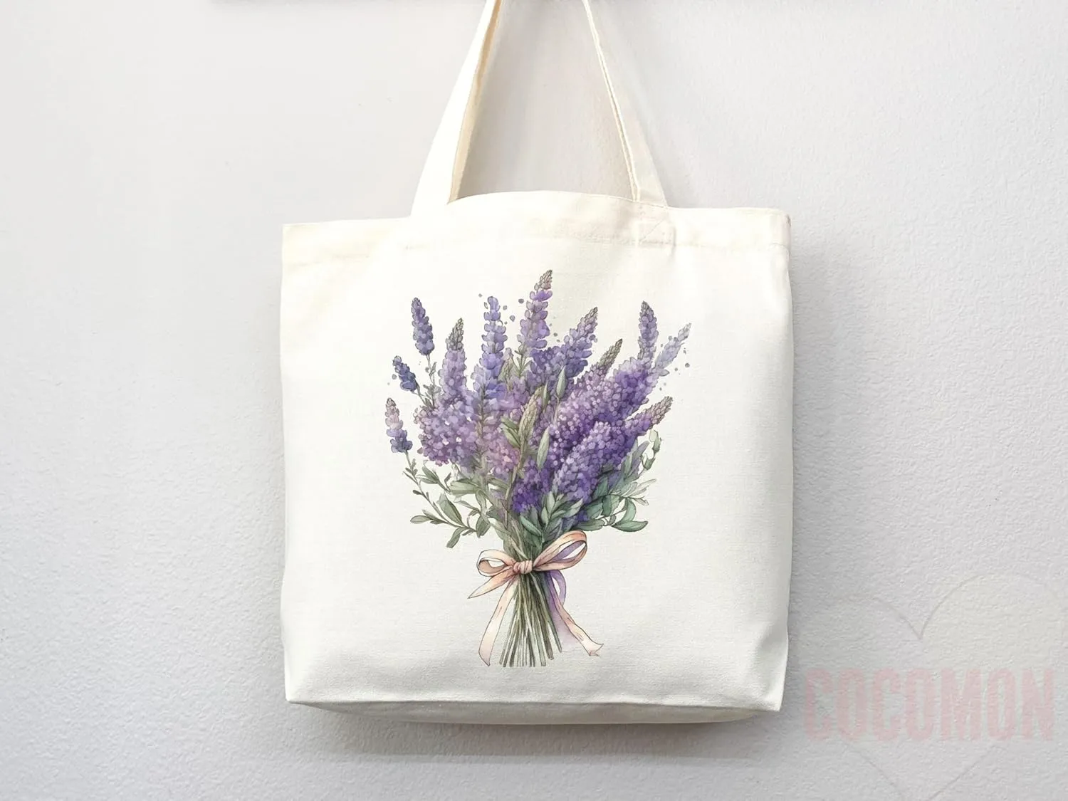 Flower Tote Bag Floral Canvas Tote Shopper Gift for Flower Lovers, Teachers, Library Bag Reusable Grocery Bag Eco-Friendly Readers' Tote Library Tote Librarian Gift (Tote Bag   Matching Pouch)