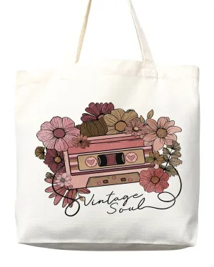 Flower Tote Bag Floral Canvas Tote Shopper Gift for Flower Lovers, Teachers, Library Bag Reusable Grocery Bag Eco-Friendly Readers' Tote Library Tote Librarian Gift (Tote Bag   Matching Pouch)