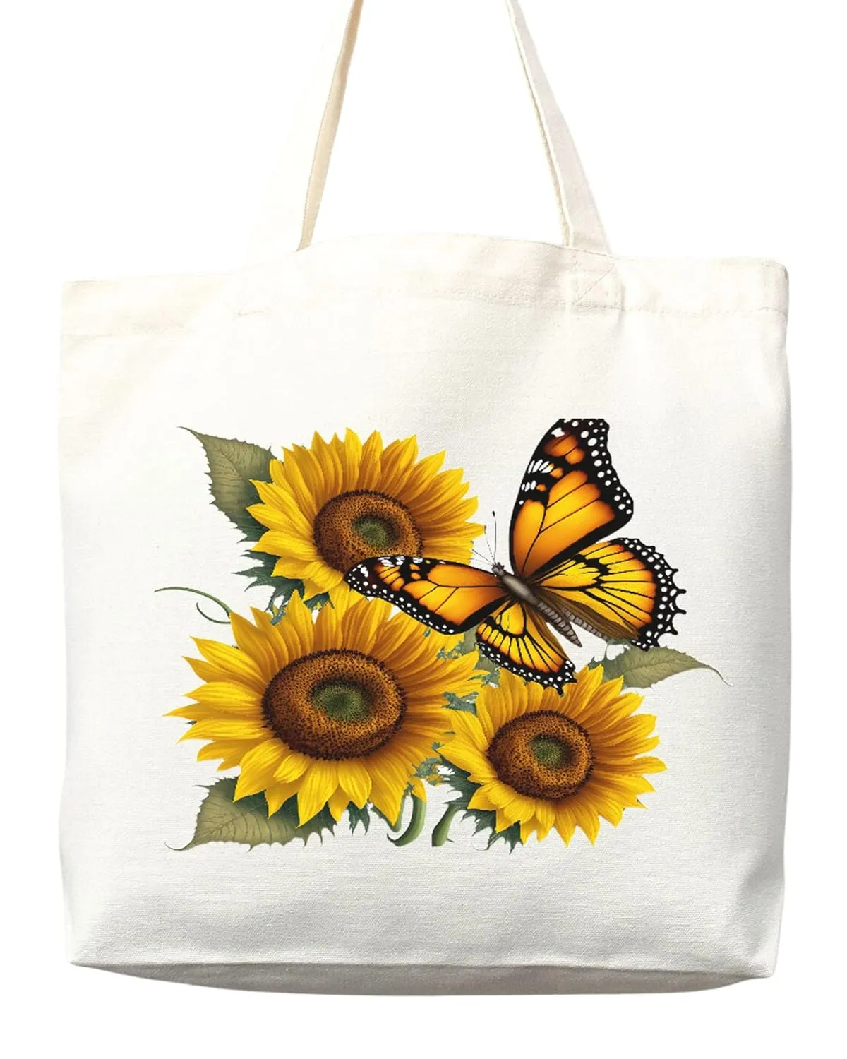 Flower Tote Bag Floral Canvas Tote Shopper Gift for Flower Lovers, Teachers, Library Bag Reusable Grocery Bag Eco-Friendly Readers' Tote Library Tote Librarian Gift (Tote Bag Only)